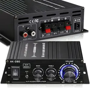 2.0-Channel Audio Amplifier Module,Stereo Amp, Low Distortion Home Theater Audio Board, Heavy-Duty Aluminum Car Stereo Receiver, 12V DC Compact Amp for Bookshelf Speakers