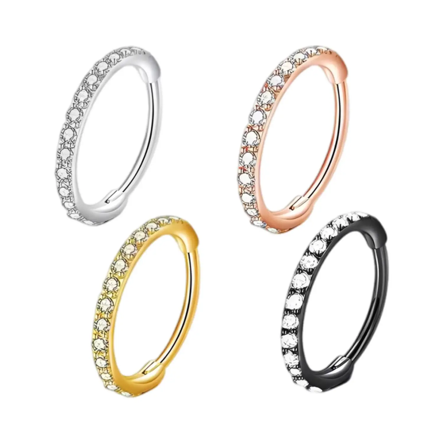 Clear CZ Nose Rings & Earrings - 316L Surgical Steel - Cartilage, Conch, Helix, Tragus, Lobe & Snug Body Piercing Jewelry - 20G