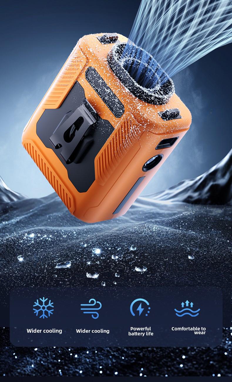 HOOYS Personal Waist Portable Rechargeable Fan, 6000mAh Battery Power bank, 5 Speeds 5300RPM Airflow, LED Light, Wearable Belt Fan for Outdoor, Jobsite, Farms, Traveling, Fishing HOOYS Personal Waist Portable Rechargeable Fan, 6000mAh Battery Power bank, 5 Speeds 5300RPM Airflow, LED Light, Wearable Belt Fan for Outdoor, Jobsite, Farms, Traveling, Fishing