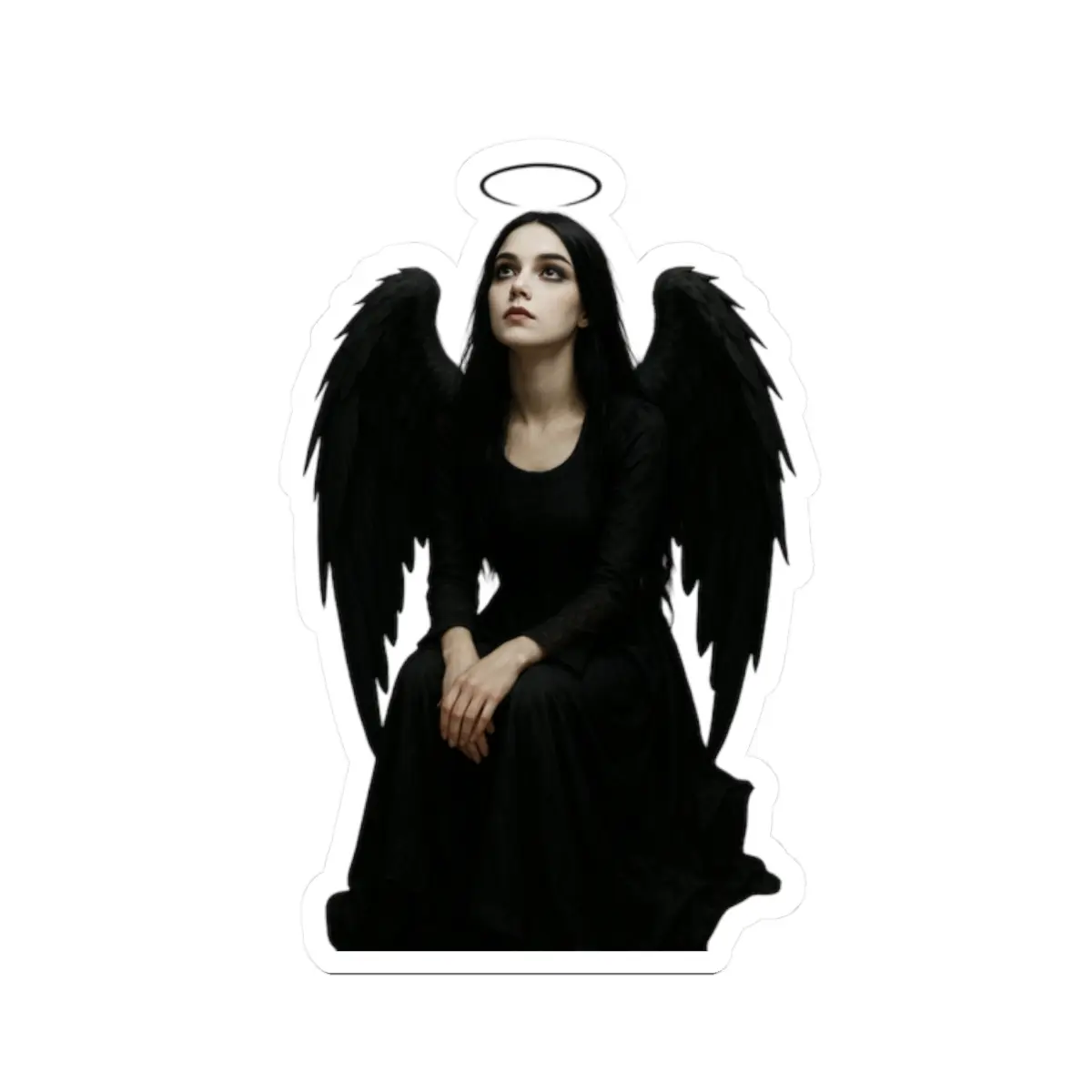 Dark Angel Kiss-Cut Stickers - Gothic Decor, Laptop Decal, Witchy Gift, Alternative Art, Spiritual Stickers