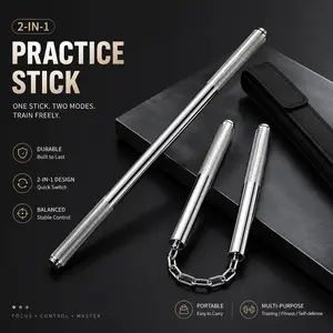 2-in-1 Connectable Nunchaku Training Stick with Non-Slip Grip, Detachable Practice & Performance Training Tool for Beginners