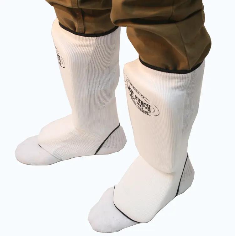 212 MAIN Professional MMA Shin Guards with EVA Padding, Heavy Duty Protection for Martial Arts Training - White, Extra Large, Mma Training Gear