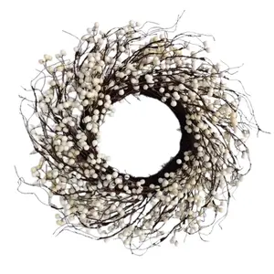 White Berry Wreath 24”