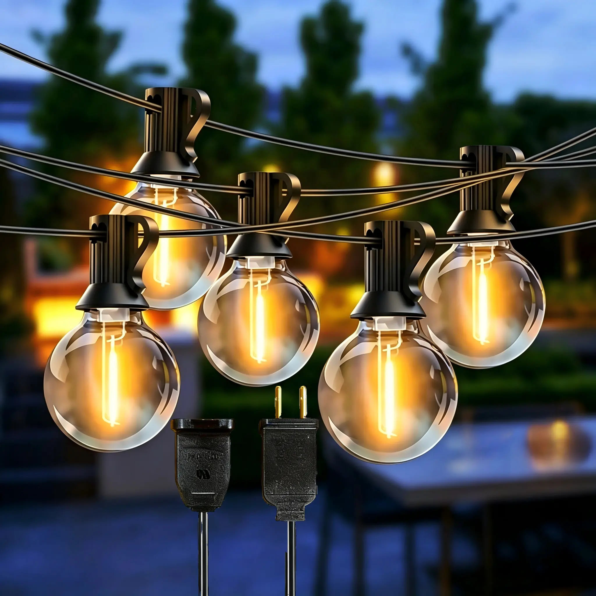 DAYBETTER Waterproof Edison String Lights, Outdoor String Lights, Shatterproof G40 Globe Backyard & Garden Decorative Lights for Patio Balcony