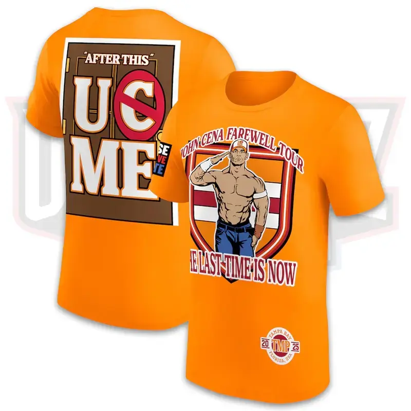 John Cena Never Give Up Tour 2025 T-Shirt, WWE Fan Gear, Wrestling Tee, Unisex Cotton Top for Supporters & Collectors