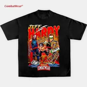 funny JEFF HARDY WWE SKYLINE CARTOON ART TEE, Wrestling Tee, Wrestling Graphic Tee, 2025 Wrestler Shirt, Sports Shirt, Vintage Wresting Shirt, Wrestling Fan Gift Cotton Menswear Top Domestic Streetwear Tshirt Shortsleeve Tropical Crewneck Casual Black