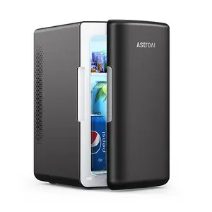 【Valentine's Day Gift】AstroAI 6 Liter Capacity Wine Cooler with Removable Shelf, 50W, Anti-Slip Silicone Pads, 110V Compatible for Home & Car Use, Compact Design