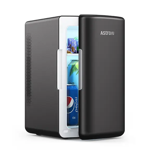 AstroAI 6 Liter Capacity Wine Cooler with Removable Shelf, 50W, Anti-Slip Silicone Pads, 110V Compatible for Home & Car Use, Compact Design