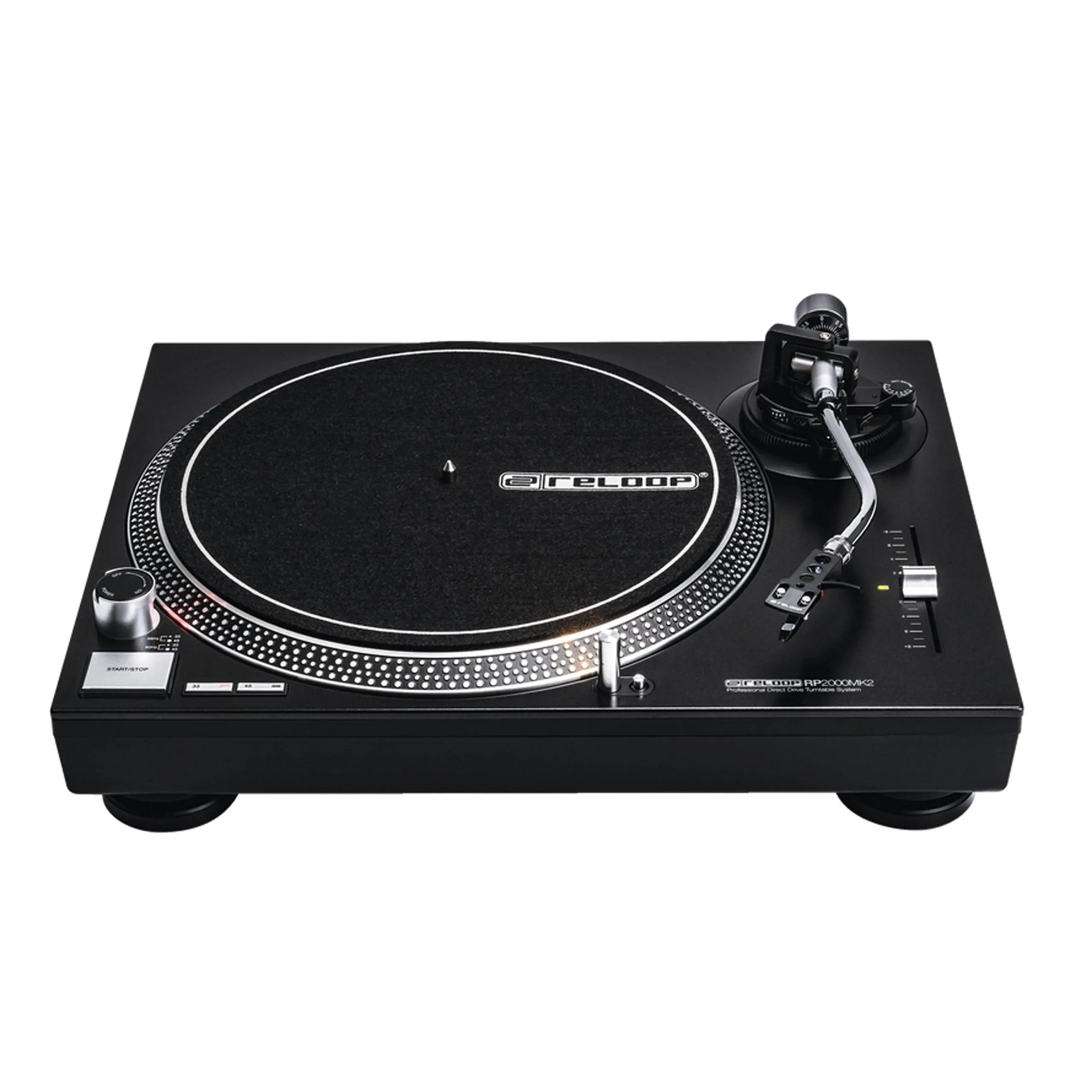 Reloop RP-2000 MK2 Direct Drive DJ Turntable with Platter, Hydraulic Lift, Counterweight, Quartz-Driven Mechanism