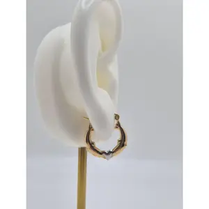 14K Gold Mini Dolphin Heart Hoops (055)