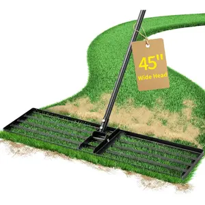 45 Inch Duty Lawn Leveling Rake, 72 Inch Long Handle Yard Leveler for Grass Soil, Ground Dirt Leveler Tool for Lawn,, Golf Course Maintenance