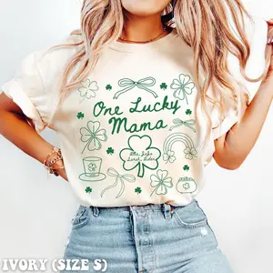 Comfort Colors St Patricks Day Mom TShirt One Lucky Mama St Pattys Mama Tee Cute St Pattys Day Gift for Mom Irish Mom Tee Custom Mom Gift