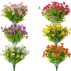 24 Bundles Artificial Flowers for Indoors & Outdoors, Fake Flower Plants for Garden, Porch, Window Box, summer Home Decor