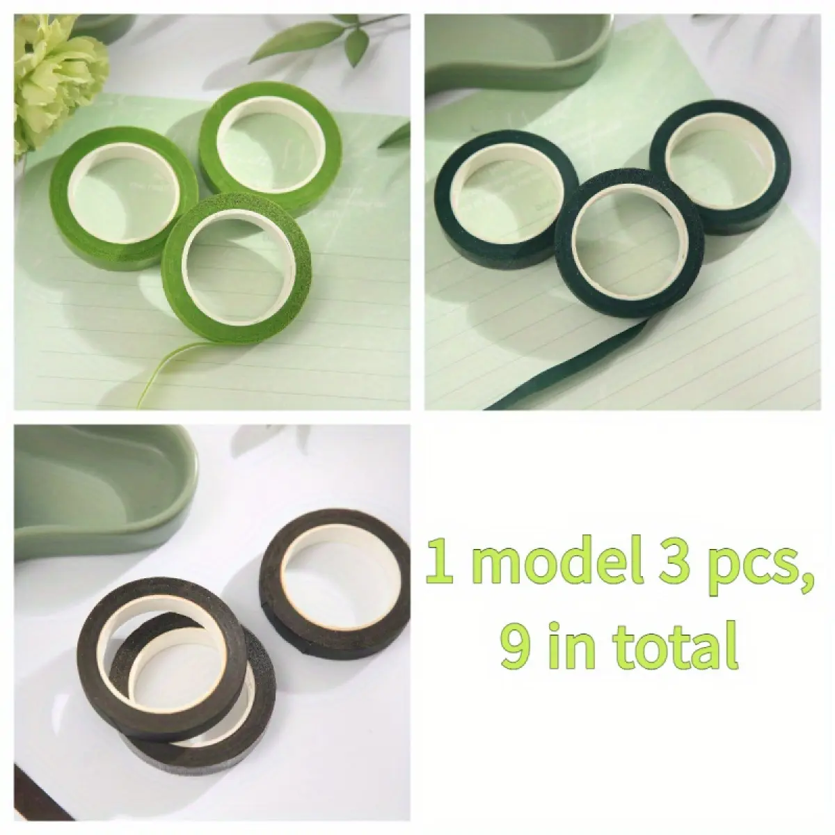 9 floral bouquet tapes plant tape winding flower pole tape paper simulated flowers DIY decorative flower plant material tape