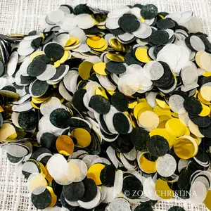 Black, Gold & White Confetti Mix – 10g Pack for Weddings & Parties