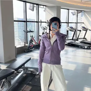 JH Women's Slim-Fit Waist-Slimming Fleece-Lined Zipper Hoodie - Casual Yoga & Sports Sweatshirt