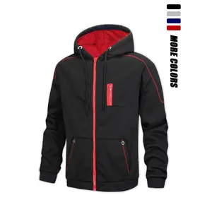2pcs Men's High-Quality Lightweight Fleece Hooded Jackets - Breathable, Soft, Sweat Absorbent with Zip-Up Front & Side Pockets | Vintage Style for Fall/Winter Casual & Sports Wear in Navy Blue & Black