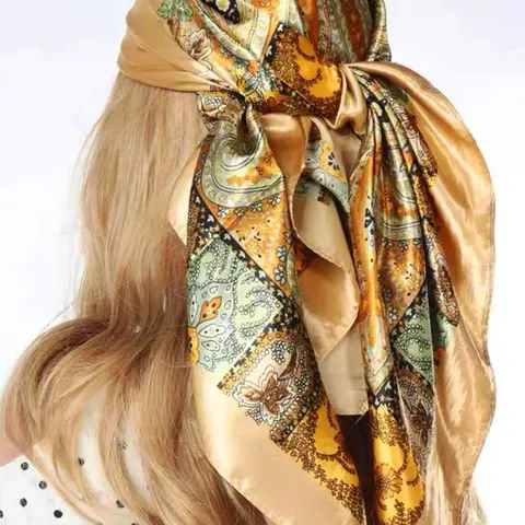 Women's Boho Style Scarf Print Square Scarf, Fashionable Casual Soft Comfortable Neck Scarf Bandana for Daily Wear, Versatile Scarf for All Seasons, Summer Scarf, Boho Style Shawl