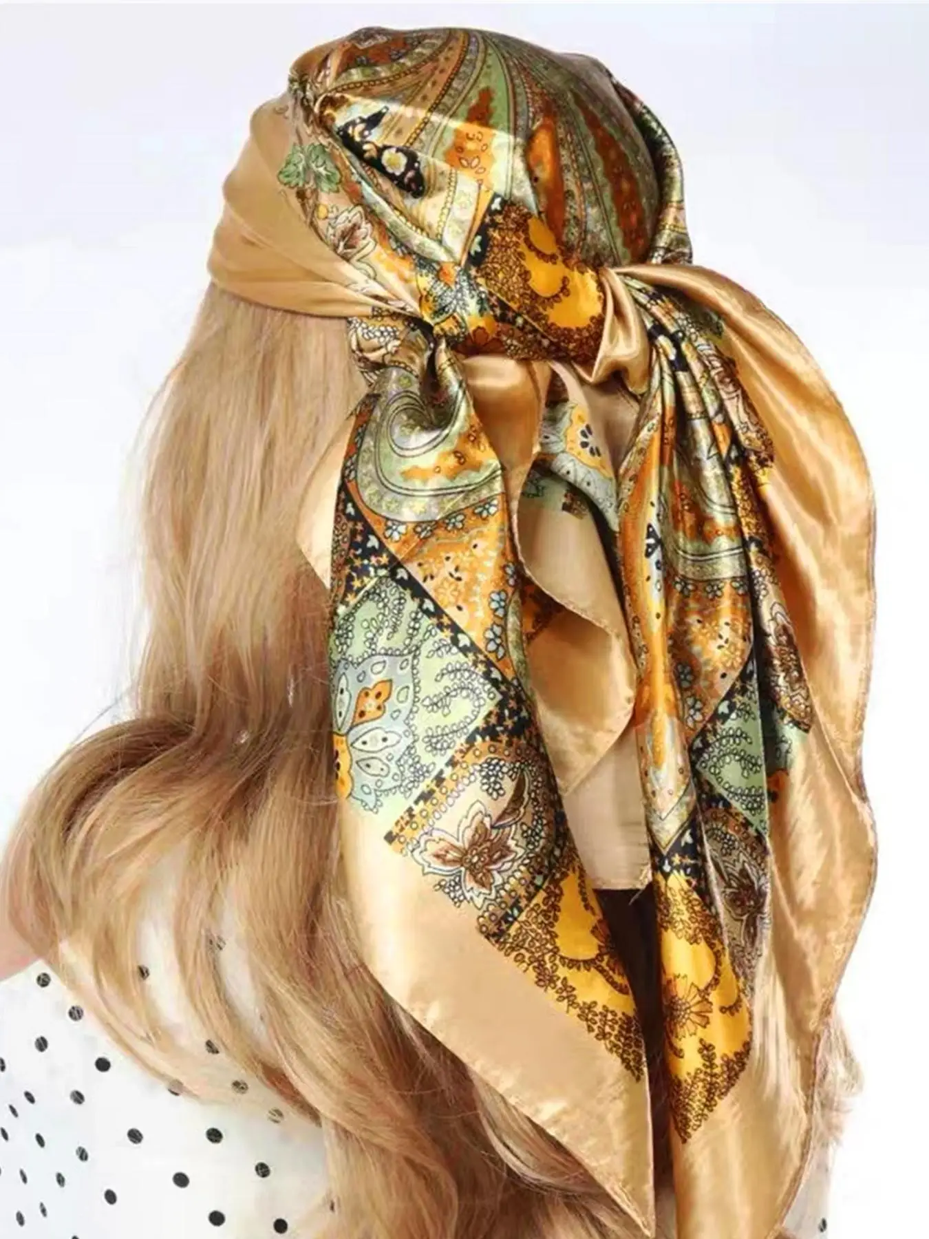 Women's Boho Style Square Scarf, Floral Print Scarf, Paisley Print Shawl, Fashionable Casual Soft Comfortable Paisley Print Tignon Scarf for Daily Wea