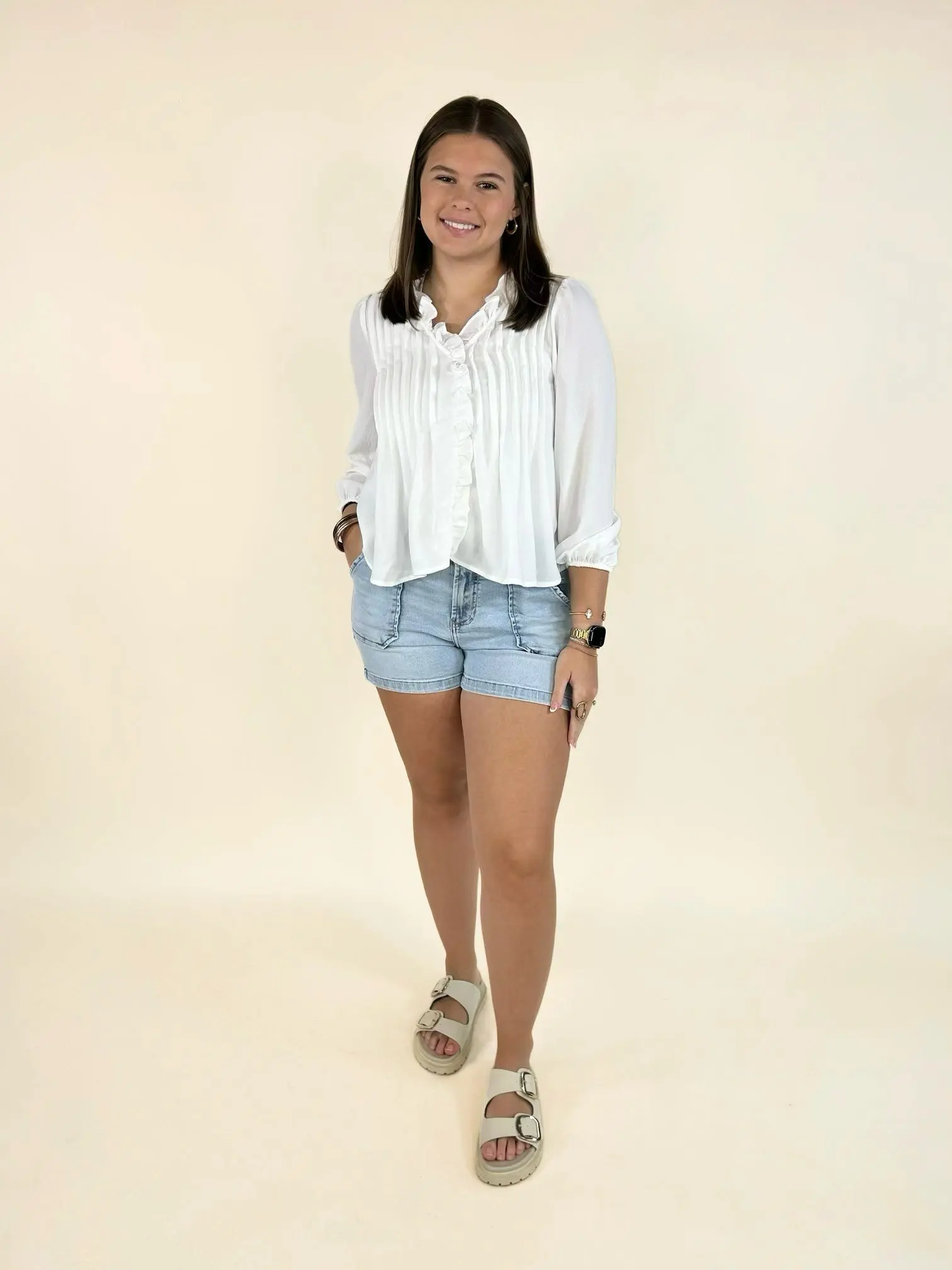 Dear John | High Rise Patch Pocket Denim Shorts