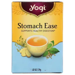 Yogi Stomach Ease Tea - 16 Count Box - USDA Organic & Non-GMO - Supports Healthy Digestion with Fennel, Licorice, Peppermint - Vegan, Gluten-Free, Caffeine-Free