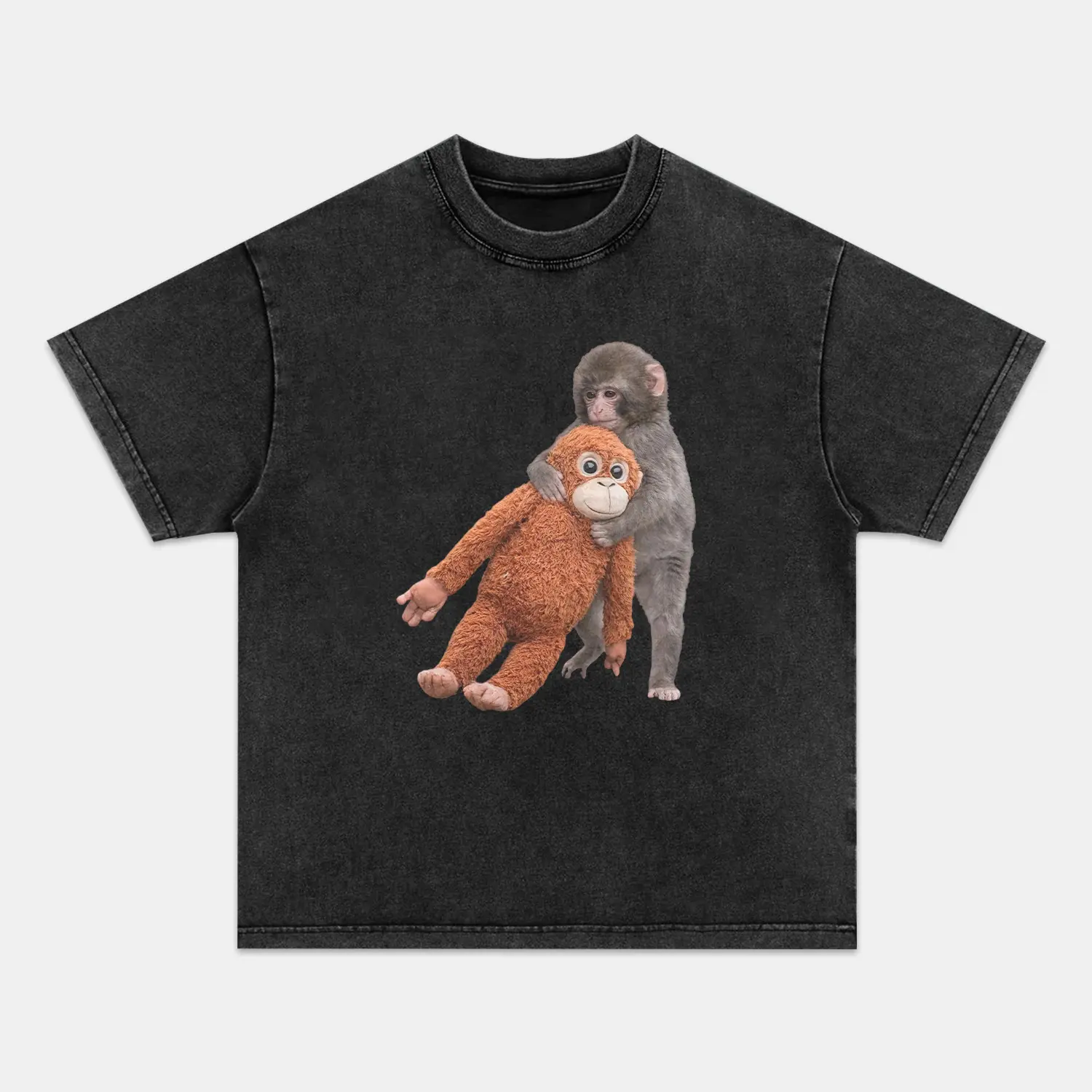 PUNCH MONKEY T-shirt, Unisex Vintage Crew Neck Regular Fit Cotton Fabric Casual Comfort Breathable Short Sleeve Funny T-shirts Fashion Men&Women's Top for Streetwear 022810