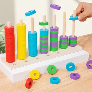 Seven-Color Sorting Color Classification Montessori Early Education Toy, Shape Sorter, Logic Thinking Focus Training, Christmas Gift, Wooden