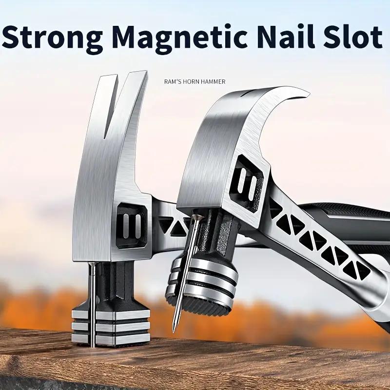 OUDISI Heavy Duty Steel Hammer with Non-Slip TPR Comfort Grip - Multi-Functional Hand Tool for Nails, Carpentry, and Industrial Use, Ergonomic Design, No Batteries Needed, Hammer for Work, Carpentry Accessories, Stylish Metal Surface, Sturdy Structure