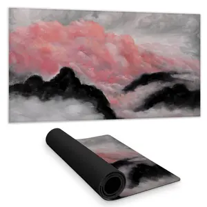 Begin Home Decor C1DM1531BDBM3D 16 x 32 in. Gray & Pink Clouds Desk Mat - Modern Home Decor Accessory