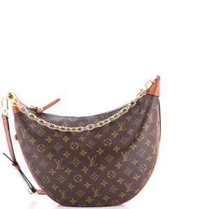 Pre-owned Louis Vuitton Canvas Coated Shoulder Bags Loop Hobo Reverse Monogram Canvas by Rebag