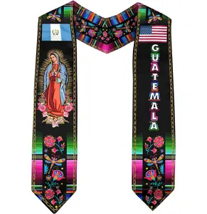 Guatemalan Graduation Sash Class of 2025, Guatemala American Flag Graduation Stole 2025