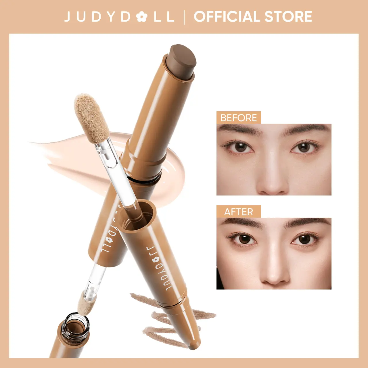 JUDYDOLL Dual- End Contour & Highlight Stick, judydoll highlight contour duo, contour and highlight stick, easy contour stick, beginner contour, nose contour stick, face sculpting stick, travel contour stick