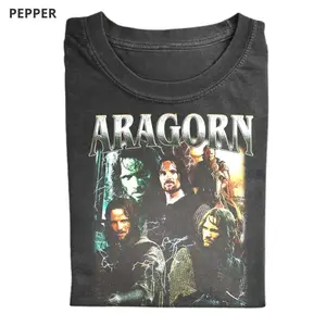 Aragorn Lord of the Rings Shirt, Retro Collage Movie Tee, Ranger King of Gondor Graphic T-shirt, LOTR Hero Tribute Shirt, Gift for Men, Gift for Women, Crew Neck T-shirt, Trending T-shirt