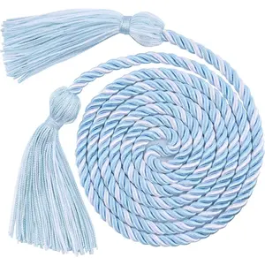 Graduation Cords, Cords for Graduation 2026, Light Blue White 68" Grad Chords Honor Cord Tassel Ropes for Grad Accessories Party Decorations Ceremonies College Students Master Doctoral Bachelor Gown
