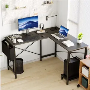 L Shaped Computer Desk Corner Desk, Gaming Table 50 inch PC Writing Study Desk for Home Office Dorm Small Space, Gray