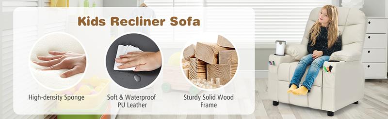 COSTWAY Kids Recliner Chair with Cup Holder, Adjustable Lounge Chair w/Footrest & Side Pockets for Children Boys Girls Room, Ergonomic Toddler Furniture Sofa, Kids Recliner,Christmas Festival Gift Black Friday Cyber Monday COSTWAY Kids Recliner Chair with Cup Holder, Adjustable Lounge Chair w/Footrest & Side Pockets for Children Boys Girls Room, Ergonomic Toddler Furniture Sofa, Kids Recliner,Christmas Festival Gift Black Friday Cyber Monday