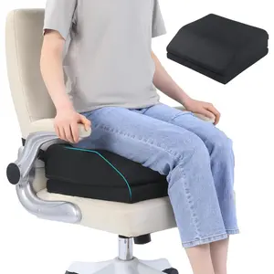 Adjustable Hip Cushion Post Surgery, Memory Foam Hip Replacement Recovery Aids with Strap and Anti-Slip Bottom, Chair Cushion for Long Sitting