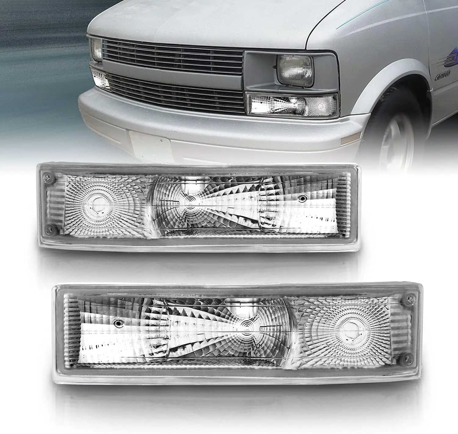 AmeriLite Bumper Lights Park/Signal Lights Euro for Chevy Astro Van - Passenger and Driver Side