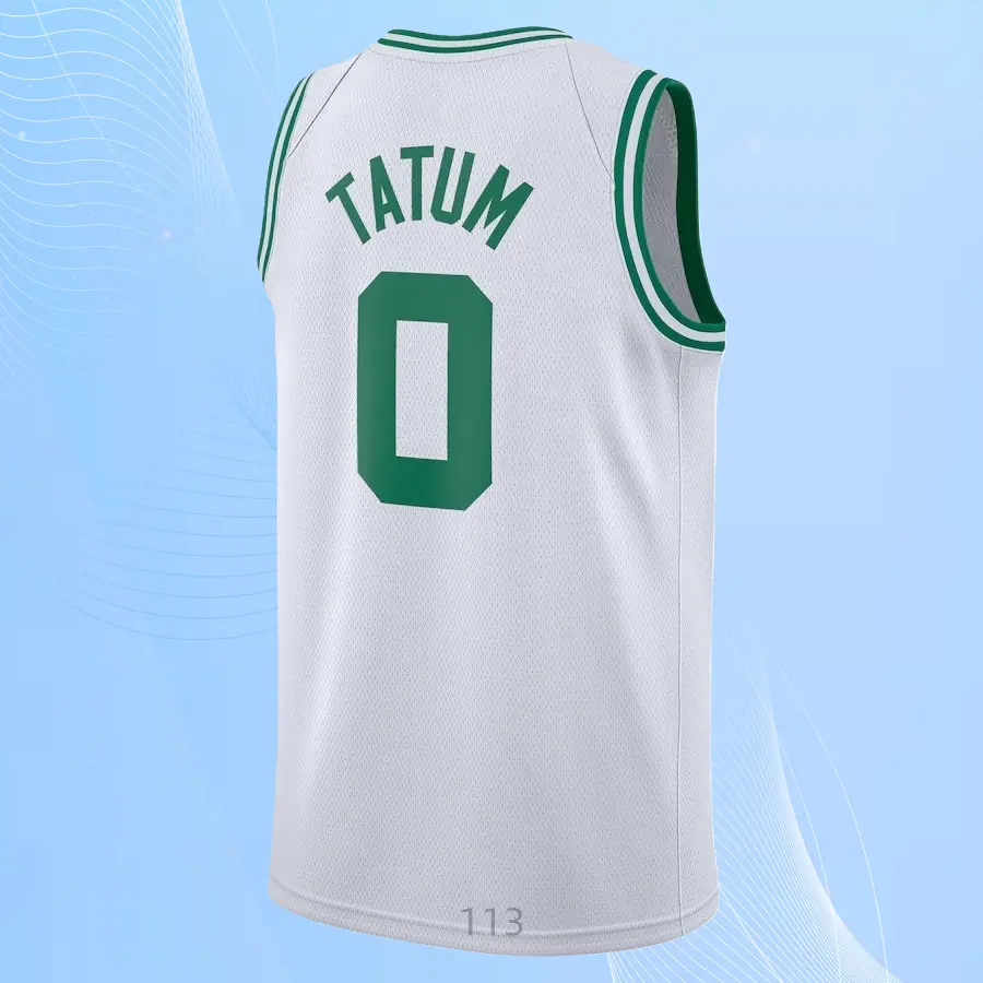 Jayson Tatum Men's Classic-Design Sleeveless stitched Basketball Jerseys white shirt