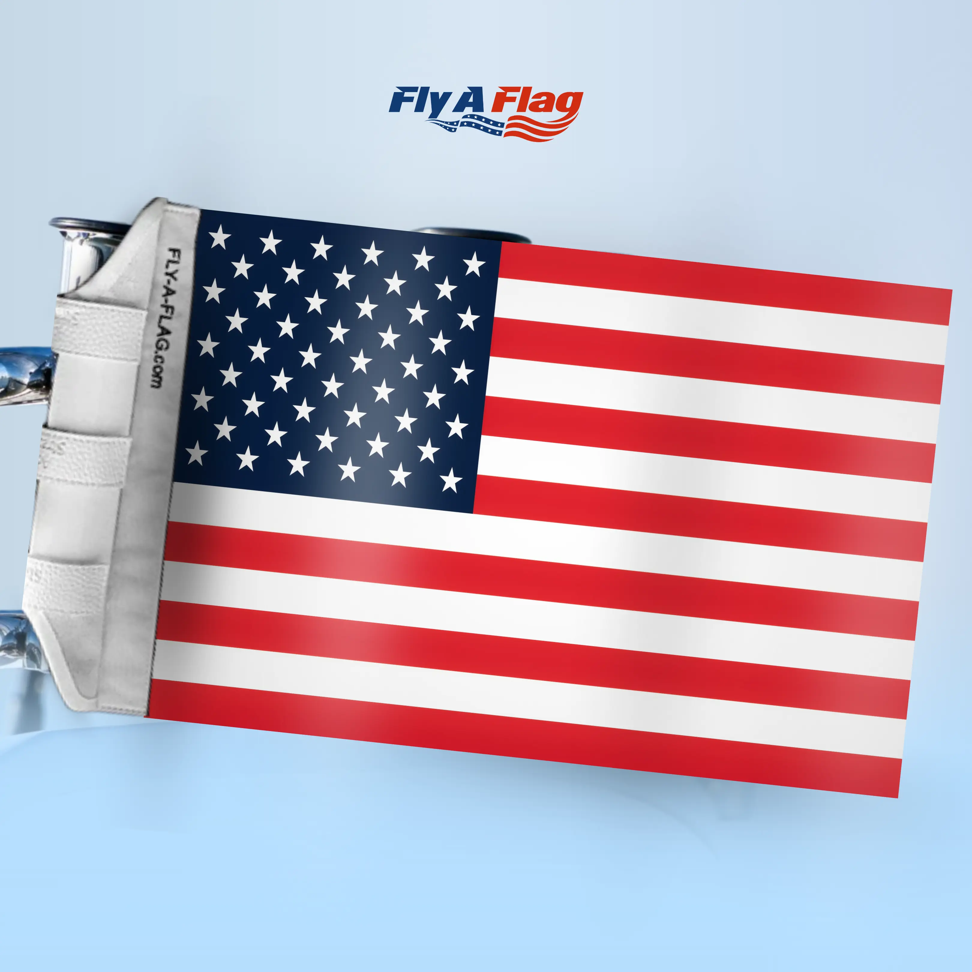 FlyAFlag 12x18 American Flag, Old Glory Flag, Stars & Stripes Flag, USA Flag No-Drill Mount Kit with Velcro Straps, Rugged Poly Nylon Blend, Double-Stitched, Fade-Resistant, for Boats & Golf Carts, Sports & Outdoor Decor Accessories