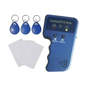 125KHz Card Reader Writer for ID HID and AWID Handheld RFID Copier with 3 T5577 Key Fobs