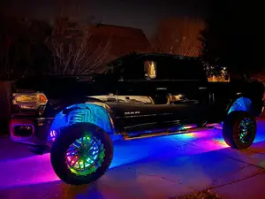 4 Rolls 17.5" Quad Row CHASING LED Wheel Ring Lights for Car Truck APP Remote Control Christmas Gifts