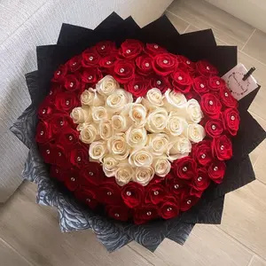 Crimson Embrace Heart Rose Arrangement