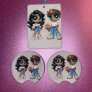 Car Coasters & Car Freshie Set