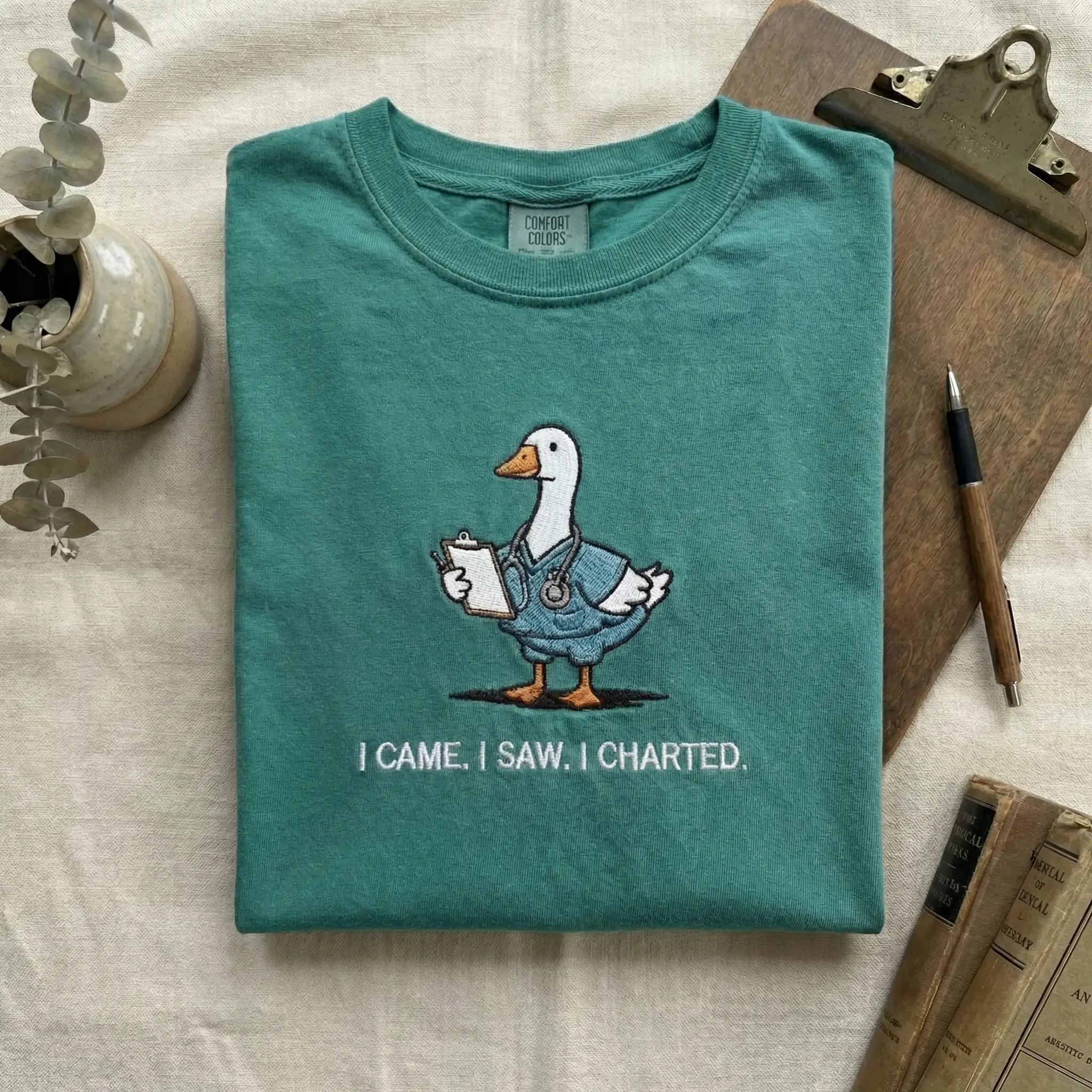 [MADE IN US] Embroidered Comfort Colors Goose Nurse Shirt, Funny Nursing School Sweatshirt, RN Meme TShirt, Nursing Grad Gifts, Goose Doctor Sweater, Gift for Nurses