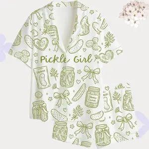 Pickle Girl Pajama Set – Coquette Pickle Print Women’s Sleepwear