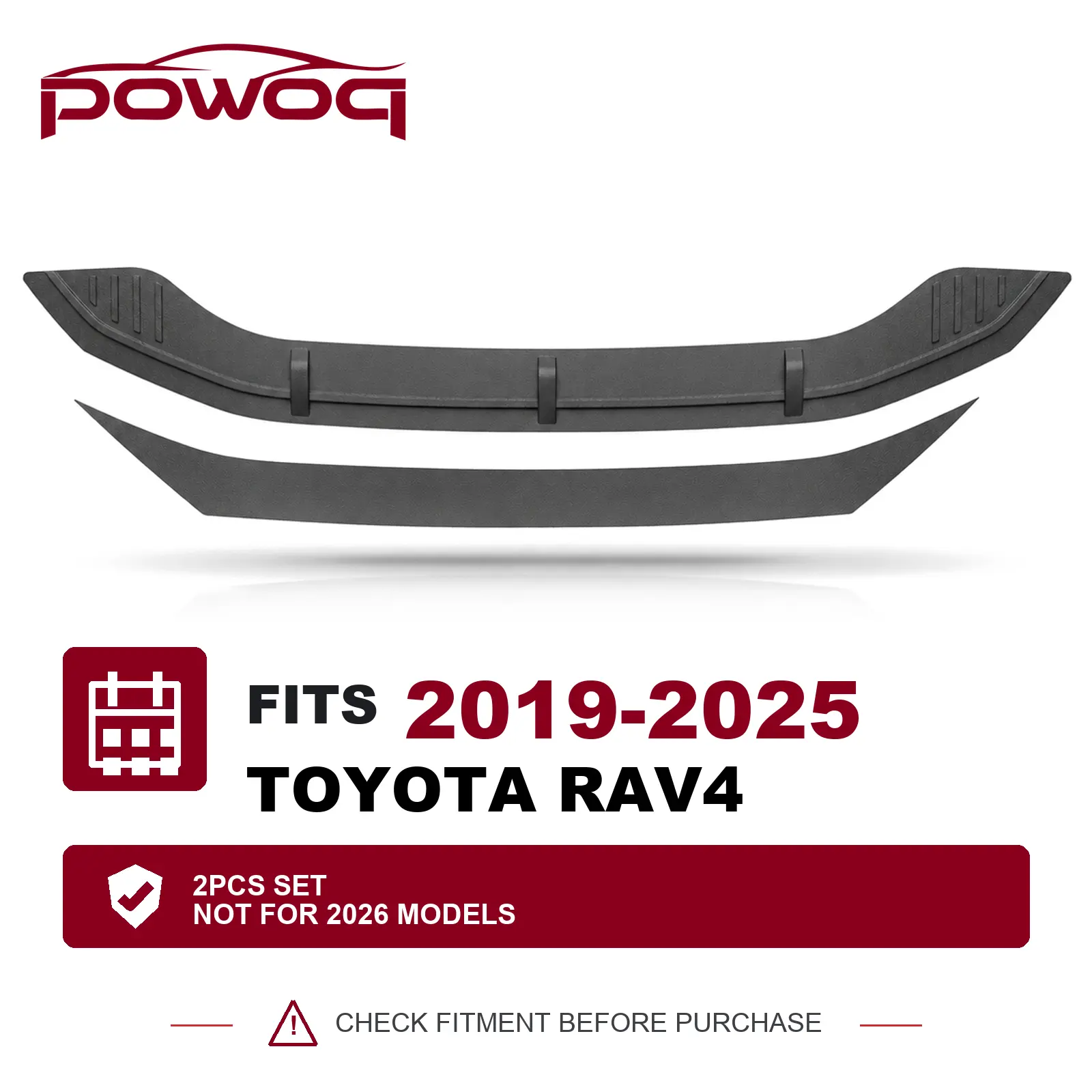 [Fits 19-26 RAV4] 2PCS Hood Protector Compatible with 2019-2025 & 2026 Toyota RAV4 Deflector Upgraded TPE Shield Hood Deflector Replacement for 2019-2025 Toyota RAV4 Accessories