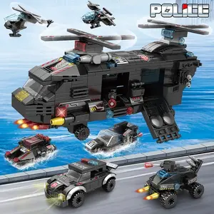 558pcs Special Police Helicopter Set, Kids Building Block Assembly Toy, Perfect Gift for Children, Educational Playset