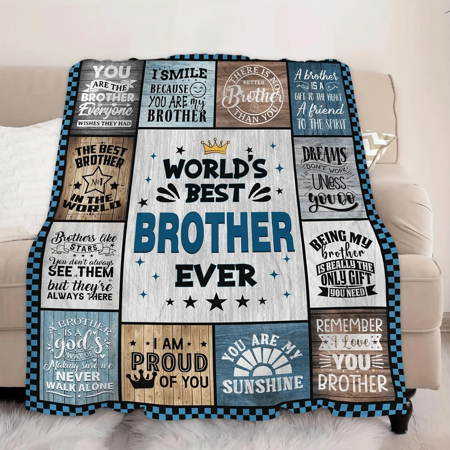 1pc Adult Gifts for Brother, Birthday Gifts for Brother from Siblings, Gifts for My Brother, Father's Day Christmas Gifts for Brothers, Blanket for Brothers, Sofa Blanket, Throw Blanket