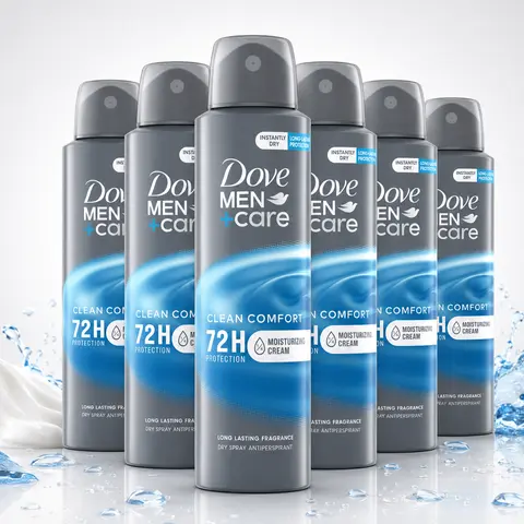 Dove Men+Care Clean Comfort Dry Spray Antiperspirant Deodorant Value Bundle (150ml/5oz) - 72-Hour Sweat Protection, Odor Control, Moisturizing Cream, Fresh Long-Lasting Body Care Multipack Set